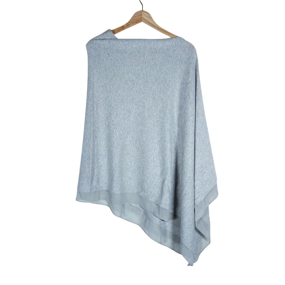 Paul Costelloe Living Studio Poncho Medium Large Asymmetrical Wrap Gray Luxe